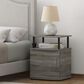 HOMLUX End Table with Open Shelf in Gray and Black, , large