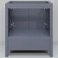 Lexora Home Jacques 30" Single Bathroom Vanity in Dark Grey with 2 cm White Quartz Top and Rectangular Sink, , large