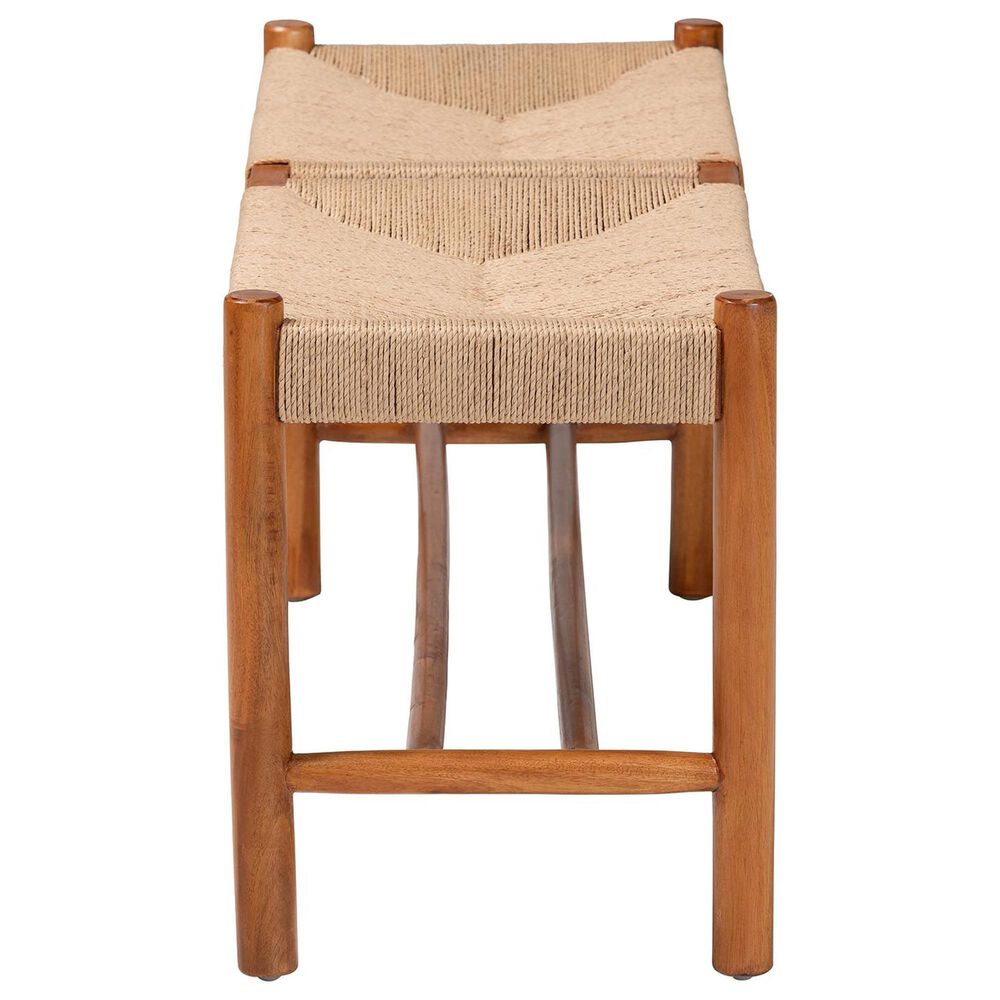 Baxton Studio Saura Bench in Natural and Oak Brown, , large