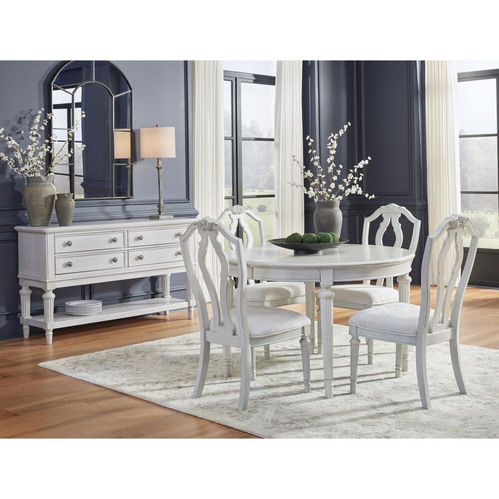 Ashley Montelaine 5-Piece Oval Dining Set in Antiqued White, , large