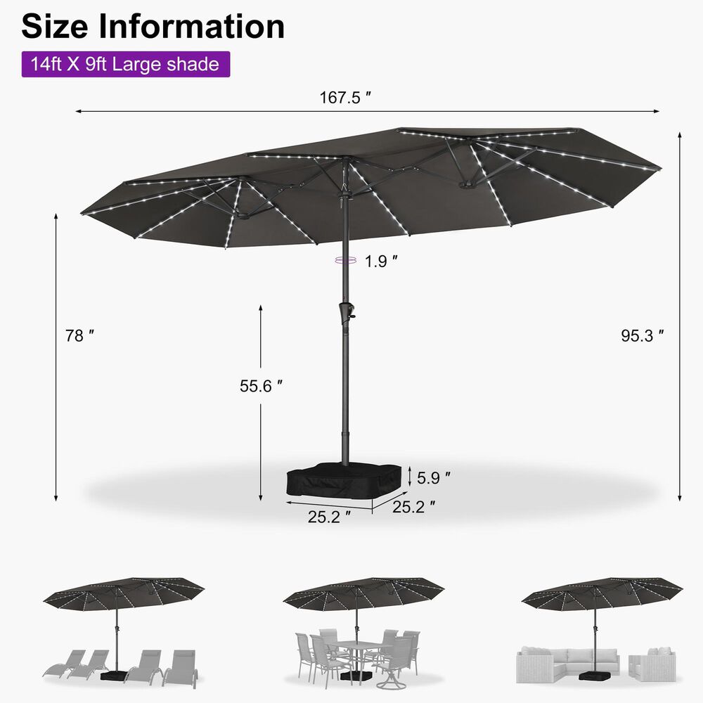 14 ft patio umbrella 14Ft Double Sided Outdoor Market Extra Large Umbrella W white No LAFWELL 14FT Double-Sided Patio Umbrella