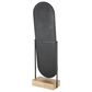 Maple and Jade 67" Oval Floor Mirror with Wood Base in Black and Brown, , large