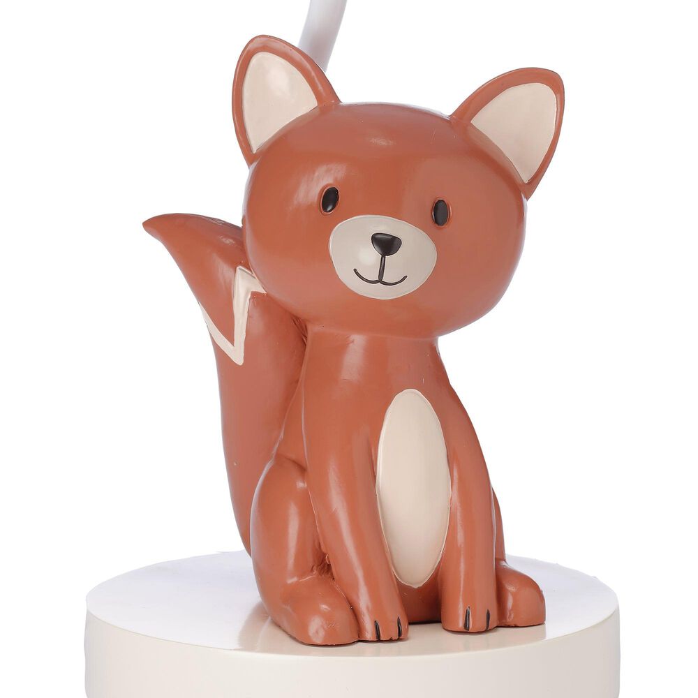 Lambs and Ivy Treetop Fox Nursery Lamp in Rust and Cream, , large