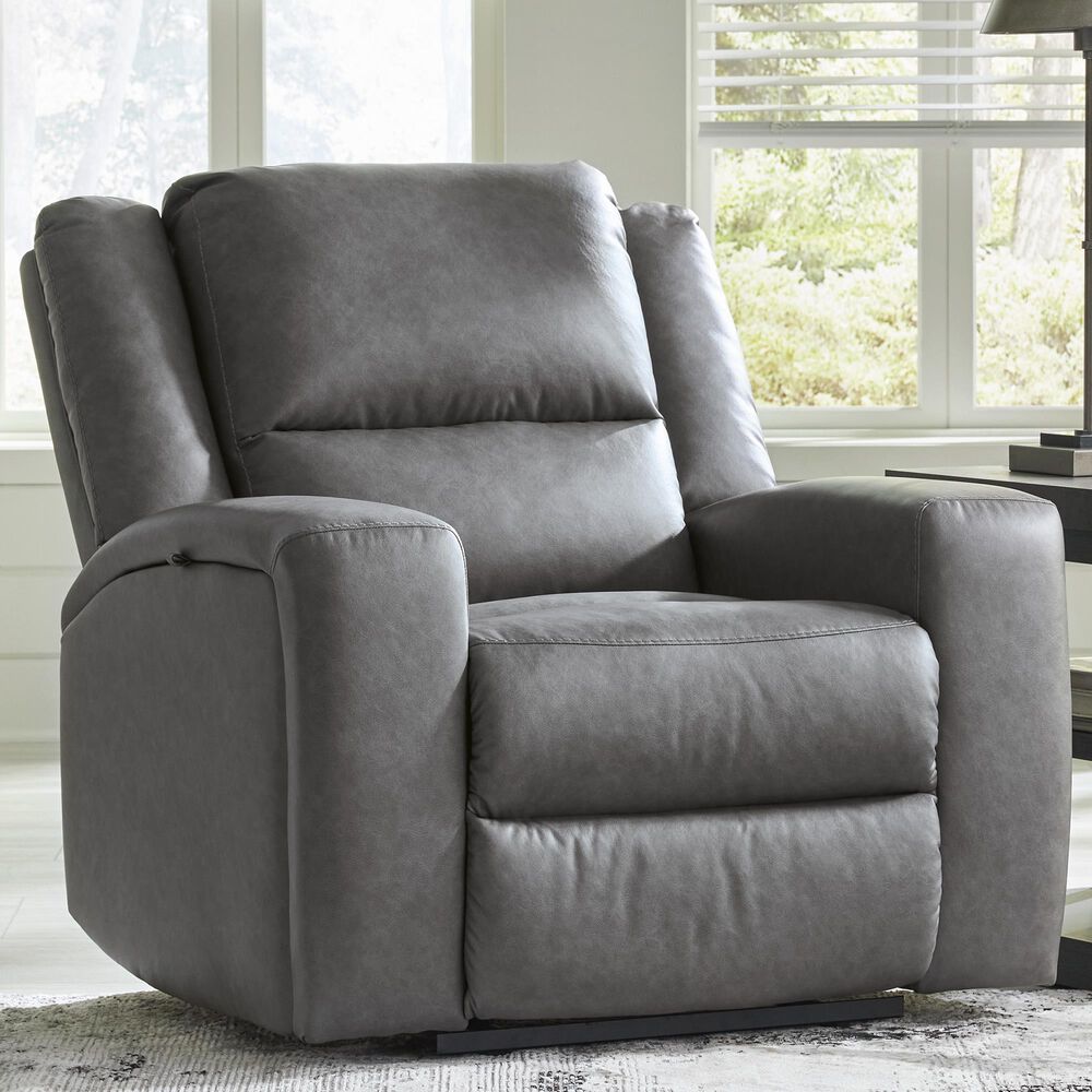 Ashley Brixworth Manual Zero Wall Recliner in Slate, , large