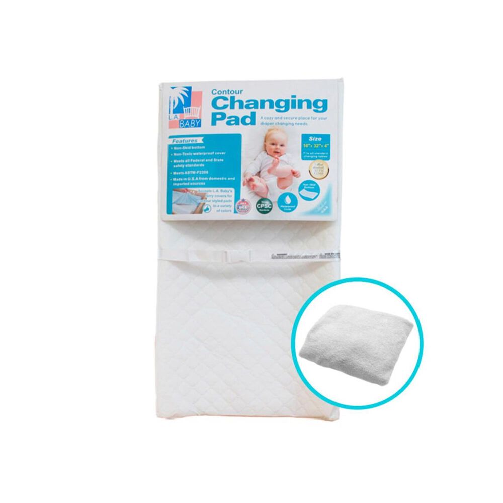 La Baby 32 Contour Changing Pad And White Terry Cover In White Nebraska Furniture Mart