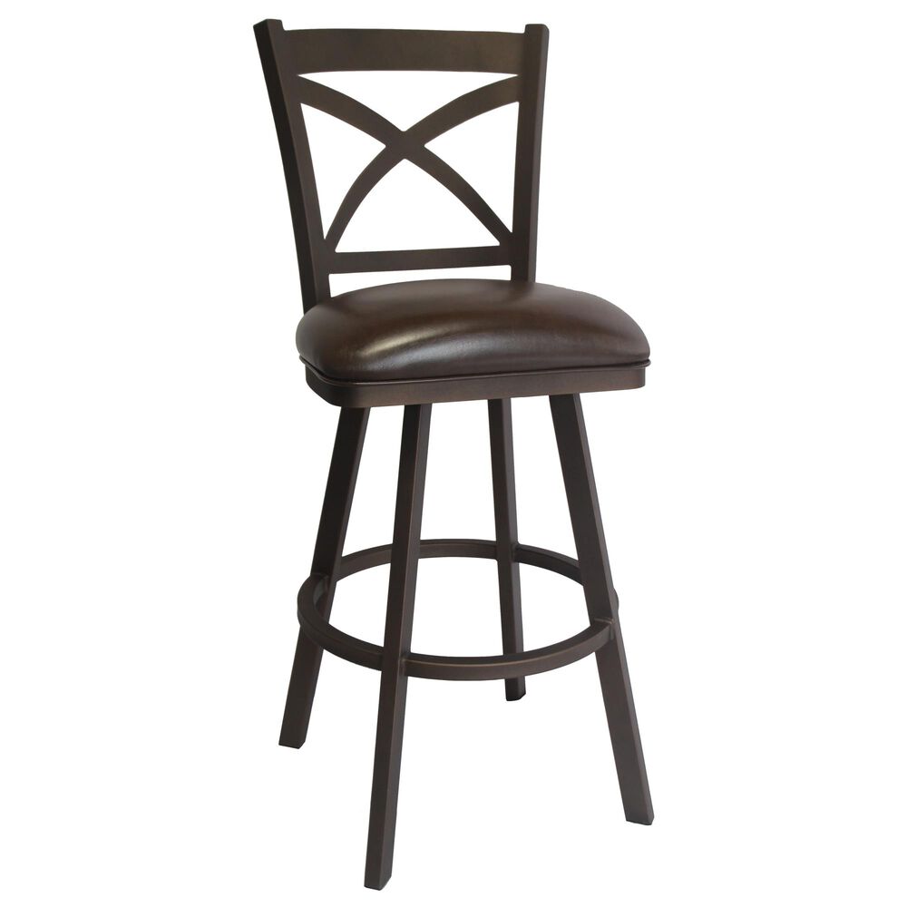 Delaware Dining Edison 30" Swivel Barstool in Sun Bronze/Dark Brown, , large