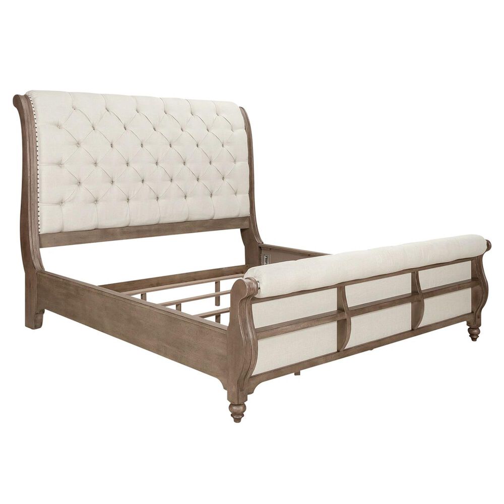 Belle Furnishings Americana Farmhouse Queen Sleigh Bed in Dusty Taupe, , large