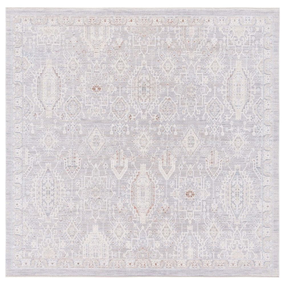 Safavieh Marmara 6"7" Square Grey, Blue and Rust Area Rug, , large