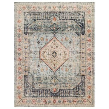 Magnolia Home Graham GRA-03 6"7" x 9"7" Blue and Antique Ivory Area Rug, , large