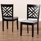 Baxton Studio Caron Side Chair with Grey Cushion in Espresso Brown (Set of 2), , large