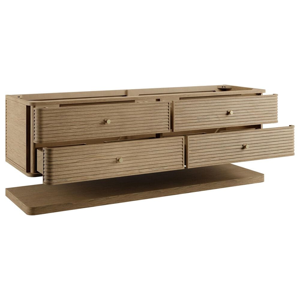 James Martin Allamari 72" Double Bathroom Vanity in Dune Mist with 3 cm Victorian Silver Top, Rectangular Sinks and FreePower Wireless Charger, , large