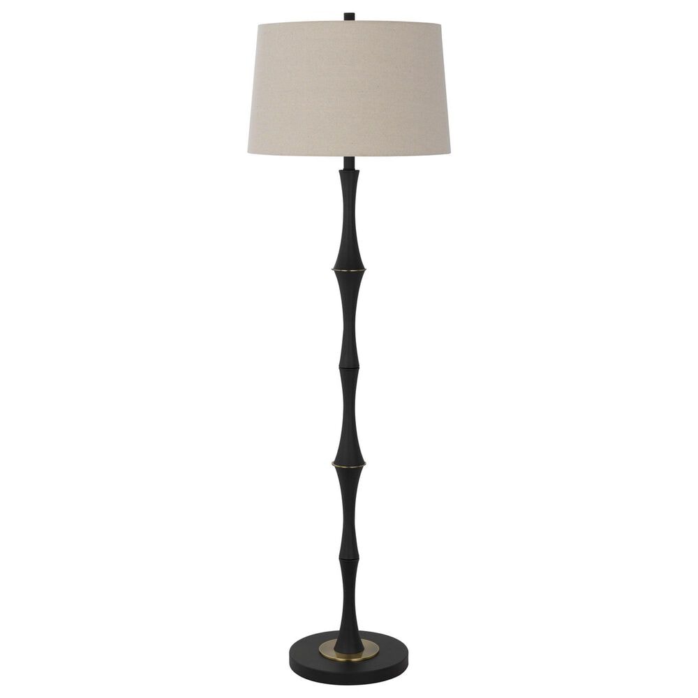 Cal Lighting Salter Cohoes Floor Lamp in Matte Black and Antique Brass, , large
