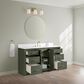 37B Lucerne 60" Single Bathroom Vanity in Deep Olive Green with Marble Top and Backsplash, , large
