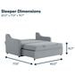 Lifestyle Solutions Carey Convertible Sofa in Light Gray, , large