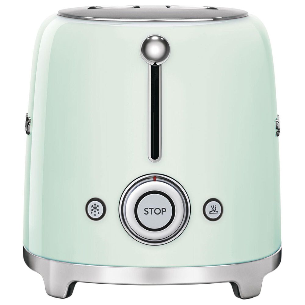 Smeg 2-Slice Retro Style Toaster in Pastel Green and Stainless Steel, , large