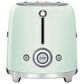 Smeg 2-Slice Retro Style Toaster in Pastel Green and Stainless Steel, , large