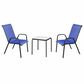 Redline Creation Inc. 3-Piece Patio Chat Set in Black and Navy Blue, , large