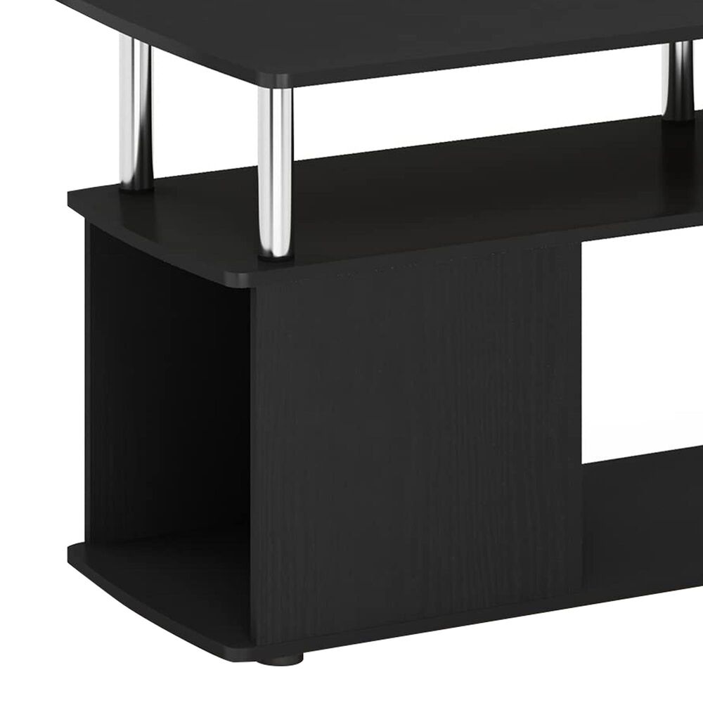 HOMLUX 47.2" Utility Design TV Stand with Open Storage Bookshelf in Americano and Chrome, , large