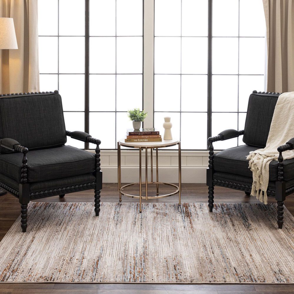 Karastan Cleo R1192 5&#39; 3&quot; X 8&#39; Blue Area Rug, , large