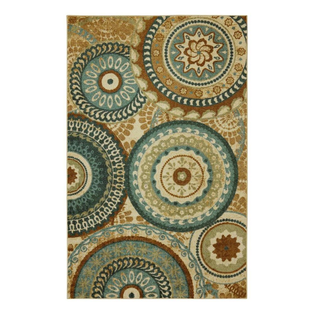 Mohawk Strata Forest Suzani 8" x 10" Teal Area Rug, , large