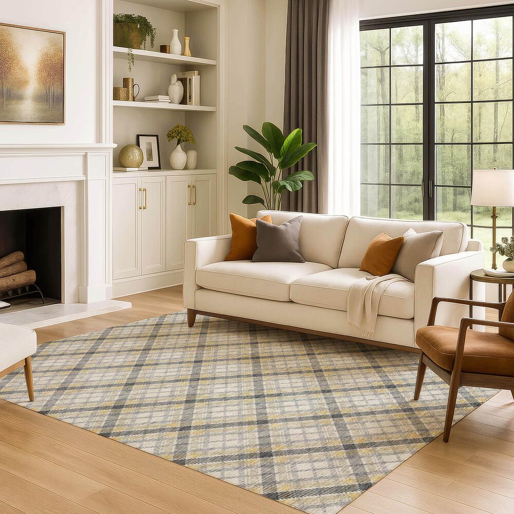 Dalyn Rug Company Soft Essentials Plaid Granite 9' x 12' Indoor/Outdoor Area Rug, , large