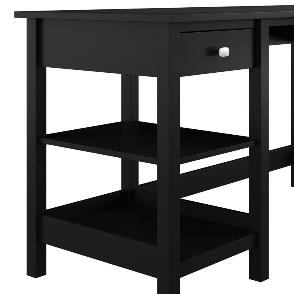 Bush Broadview 2-Drawer Computer Desk with Shelves in Classic Black, , large