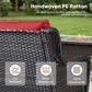 Sunwell Garden Patio Chair with Brown Frame in Red (Set of 2), , large