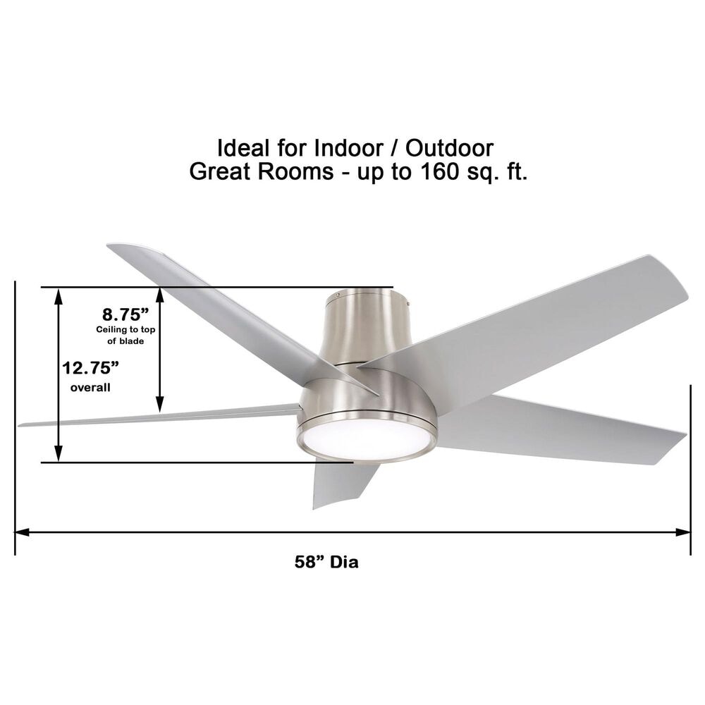 Minka-Aire Chubby II 58" Smart Indoor/Outdoor Ceiling Fan in Brushed Nickel Wet, , large