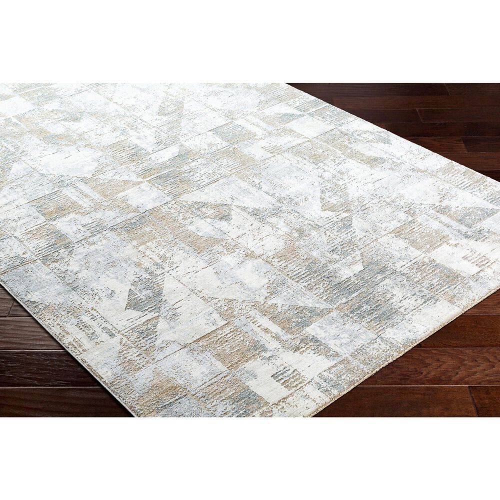 Surya Brunswick 6'7" x 9'6" Cream, Light Slate, Blue, Olive, Seafoam and Taupe Area Rug, , large