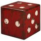 Uttermost Dice Accent End Table in Burnt Red and Antiqued Ivory, , large