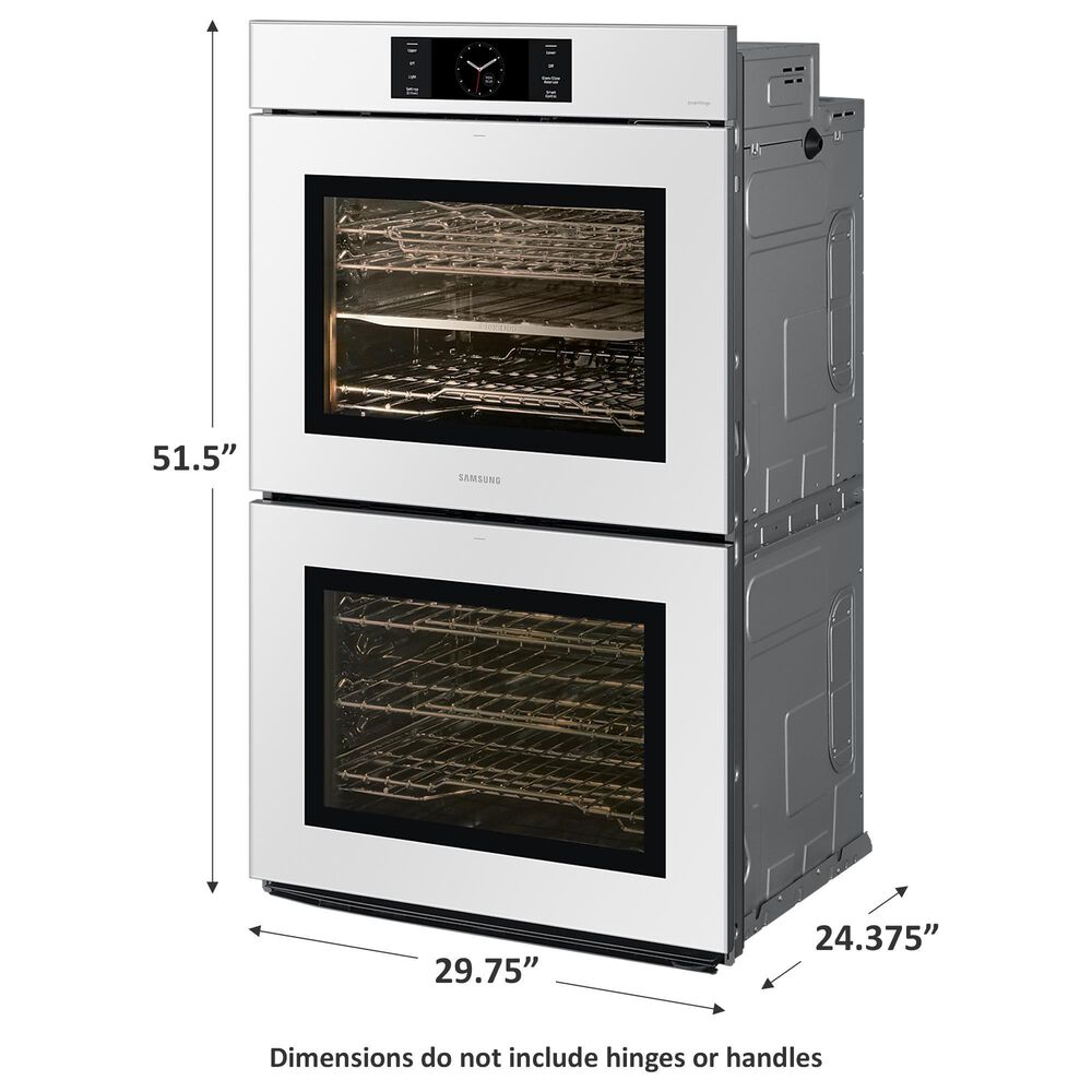 Samsung Bespoke Bespoke 30&quot; Double Electric Wall Oven with Convection in White Glass, , large