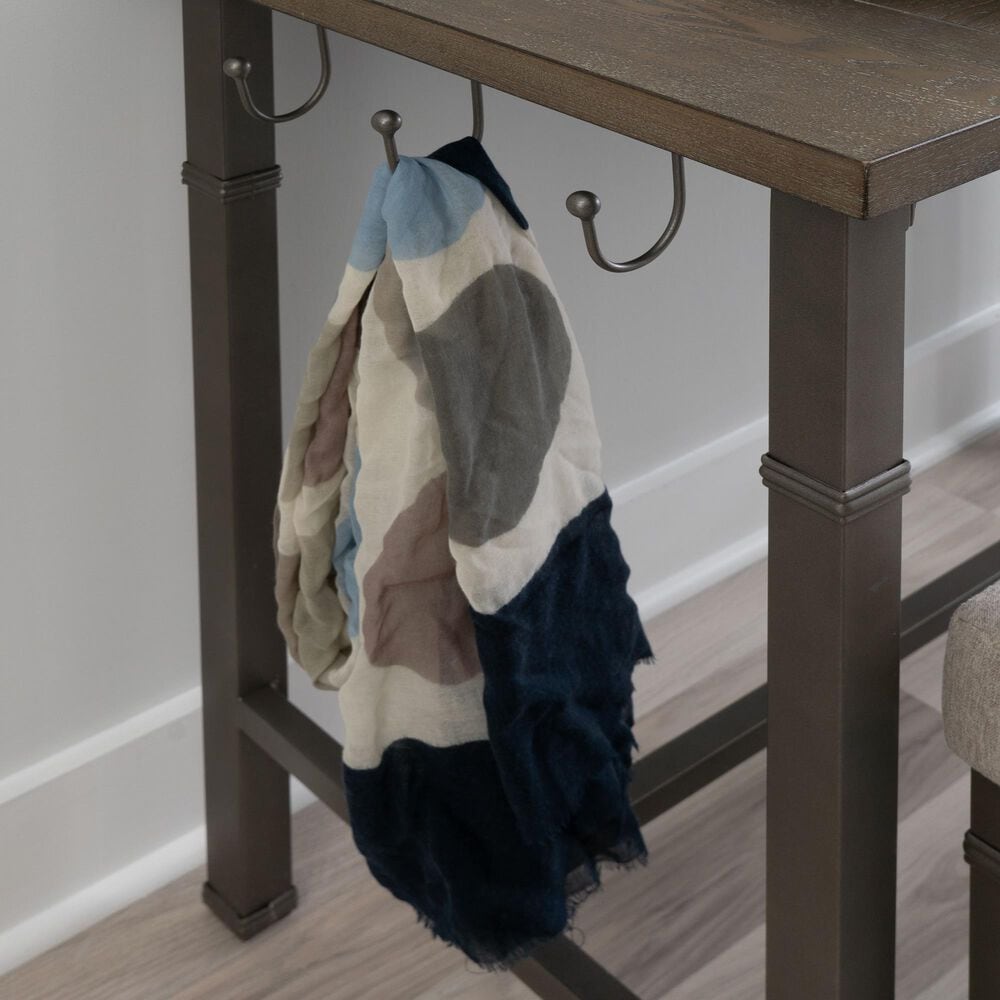 Linon Home Decor Austin 3-Piece Pub Set in Pewter and Grey Wash, , large