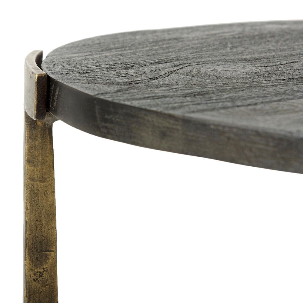 Mercana Atticus 2-Piece Nesting Accent Table Set in Antiqued Gold and Black, , large