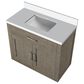 Lexora Home Abbey 36" Single Bathroom Vanity in Grey Oak with 2 cm White Quartz Top and Rectangular Sink, , large