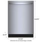 Bosch 500 Series 24"" Built-In Bar Handle Dishwasher with 8 Wash Cycles in Stainless Steel, , large