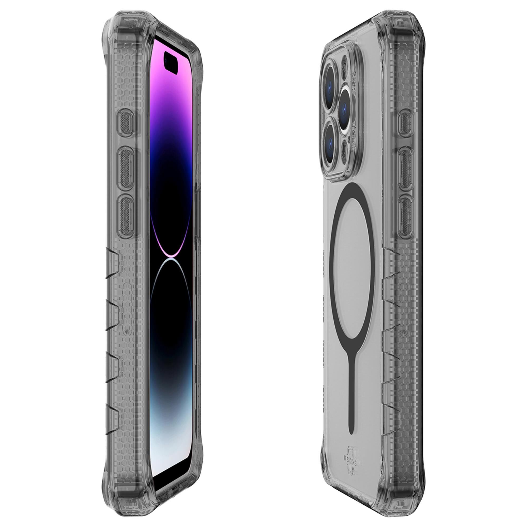 ITSkins Supreme R Clear MagSafe Case for Apple iPhone 15 Pro Max in Grey NFM