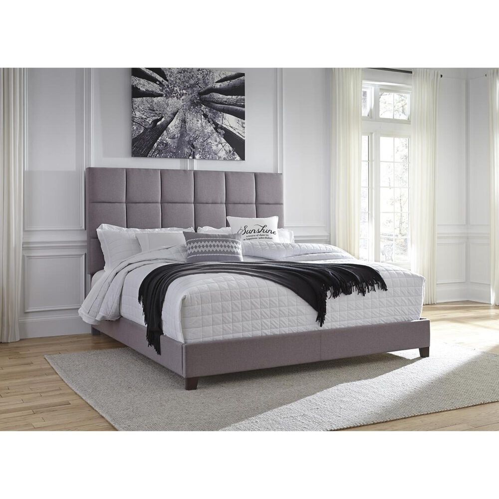 Signature Design by Ashley Dolante King Upholstered Bed in Gray, , large