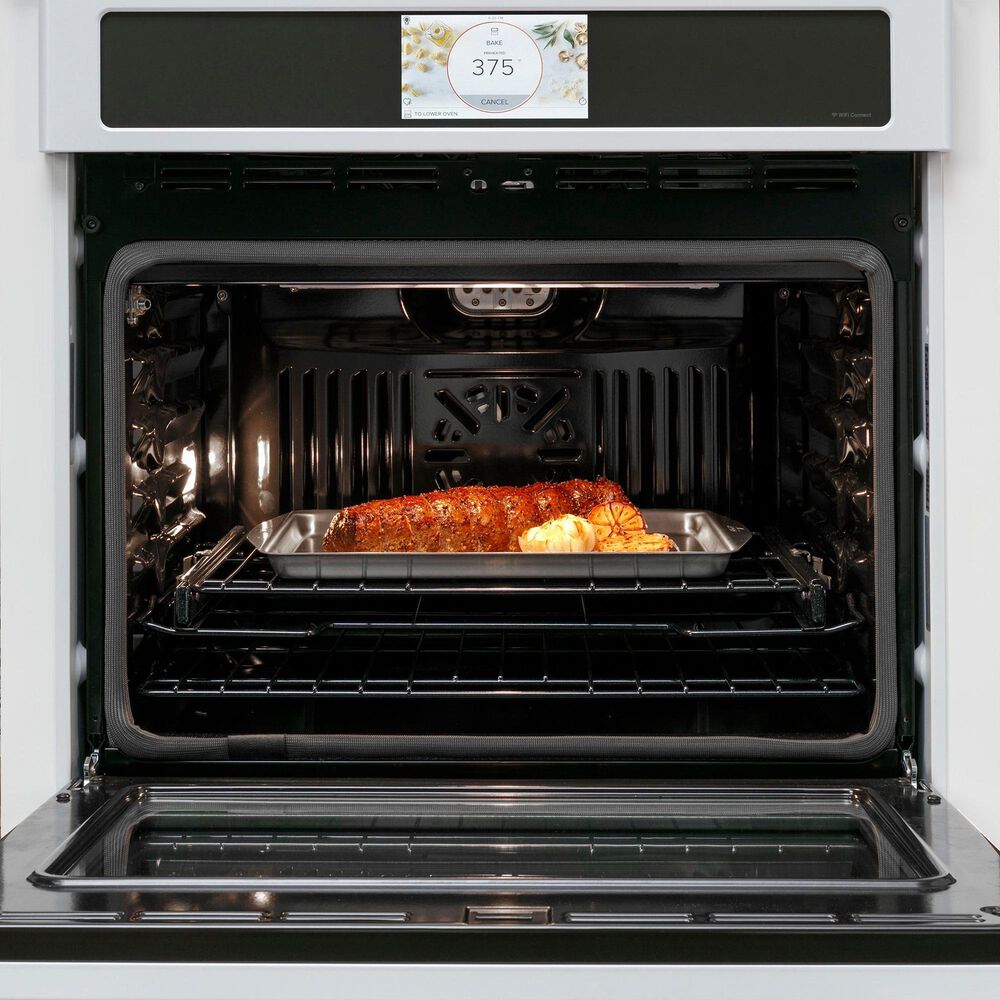 Cafe 2-Piece Kitchen Package with Matte White 30" Smart Built-In Convection Double Wall Oven and Stainless Steel 36" Electric Cooktop, , large