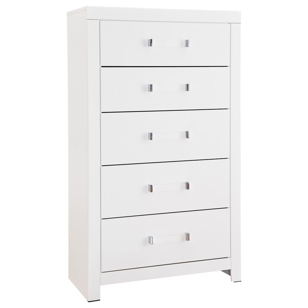 Ashley Maeling 5-Drawer Chest in Matte White, , large