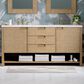 James Martin Vanities Solene 72" Double Bathroom Vanity in Seaside Oak with 3 cm White Arctic Fall Solid Surface Top and Rectangular Sinks, , large