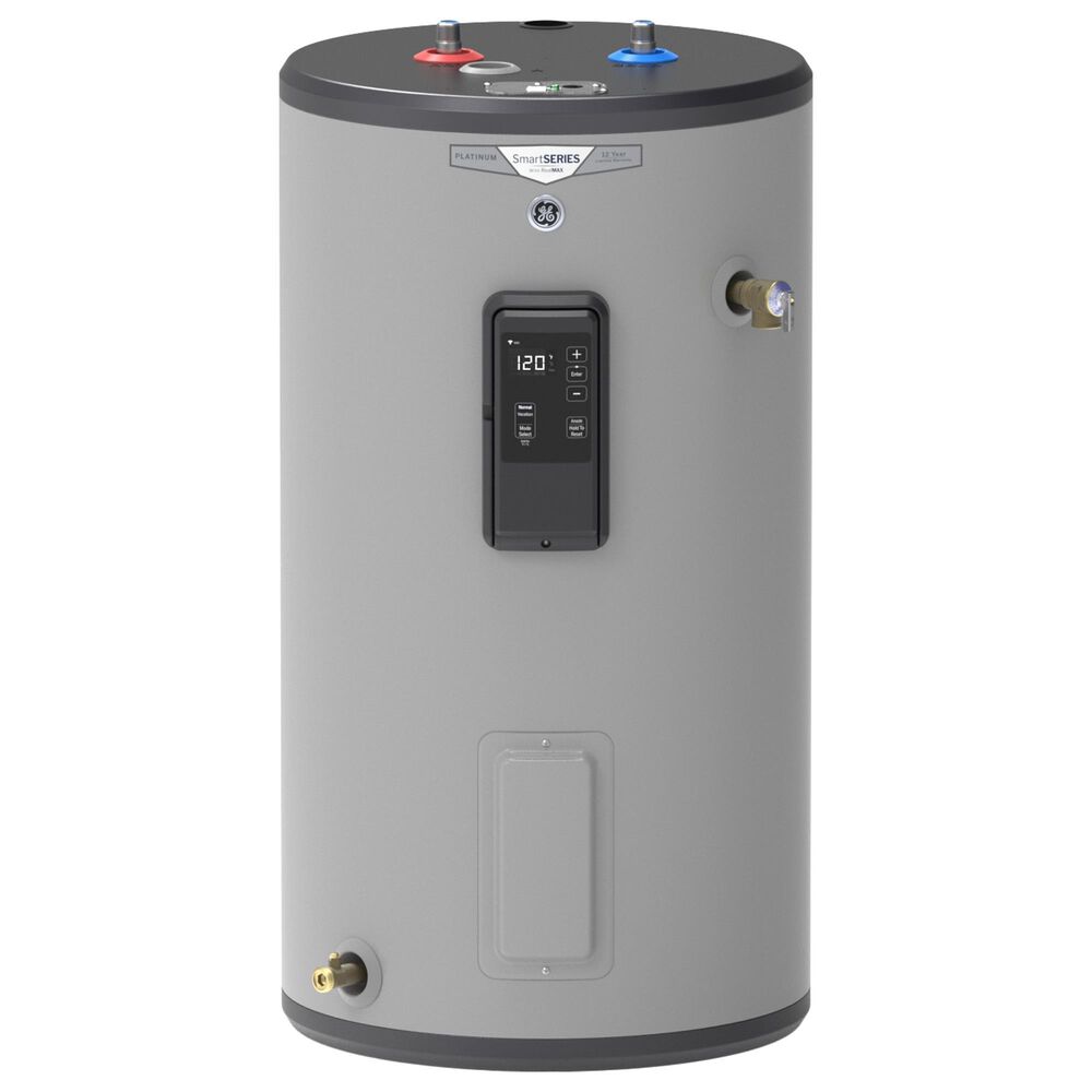GE Appliances 30-Gallon Smart Short Electric Water Heater with Brass Drain Valve in Gray, , large