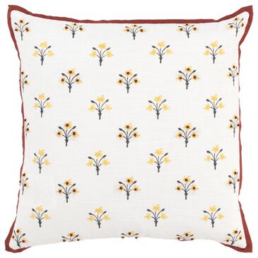 Rizzy Home 20" x 20" Down Filled Throw Pillow in Neutral, Red, Yellow and Green, , large