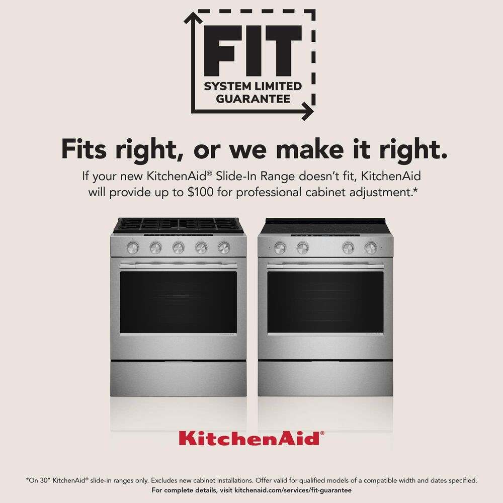 KitchenAid 30" Smart Slide-in Gas Range in PrintShield Stainless Steel, , large