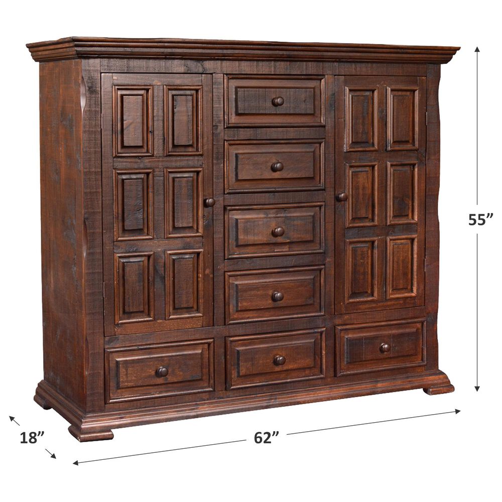 Sunset Bay Marquis Master 7 Drawer 2 Door Chest in Distressed Brown, , large