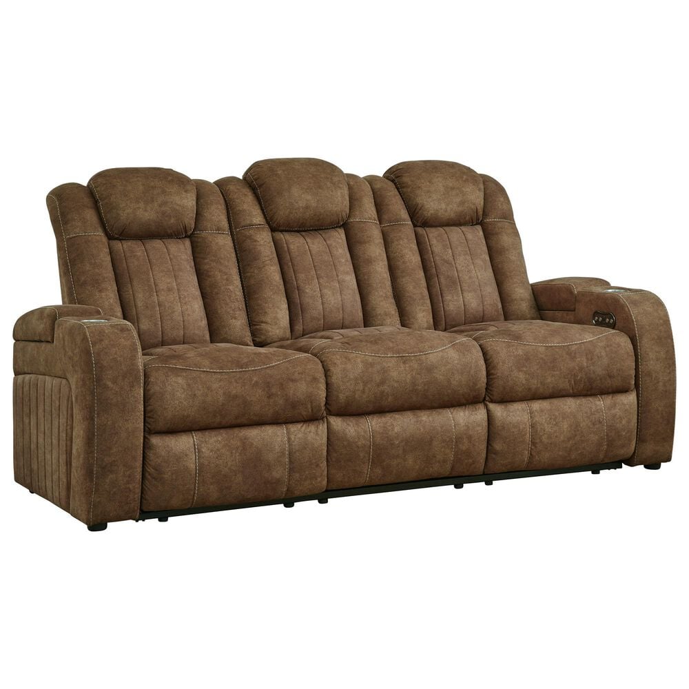 Ashley Wolfridge Power Reclining Sofa in Brindle, , large