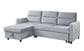HOMLUX 81.5"W Velvet Reversible Sleeper Sectional Sofa with Storage & Side Pocket, in Light Grey, , large