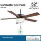 Minka-Aire Contractor Uni-Pack 52" Ceiling Fan with LED Light Kit and Dark Walnut Blades in Oil Rubbed Bronze, , large