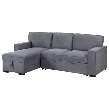 Modern Market Stationary Sofa Bed with Reversible Chaise in Light Grey, , large