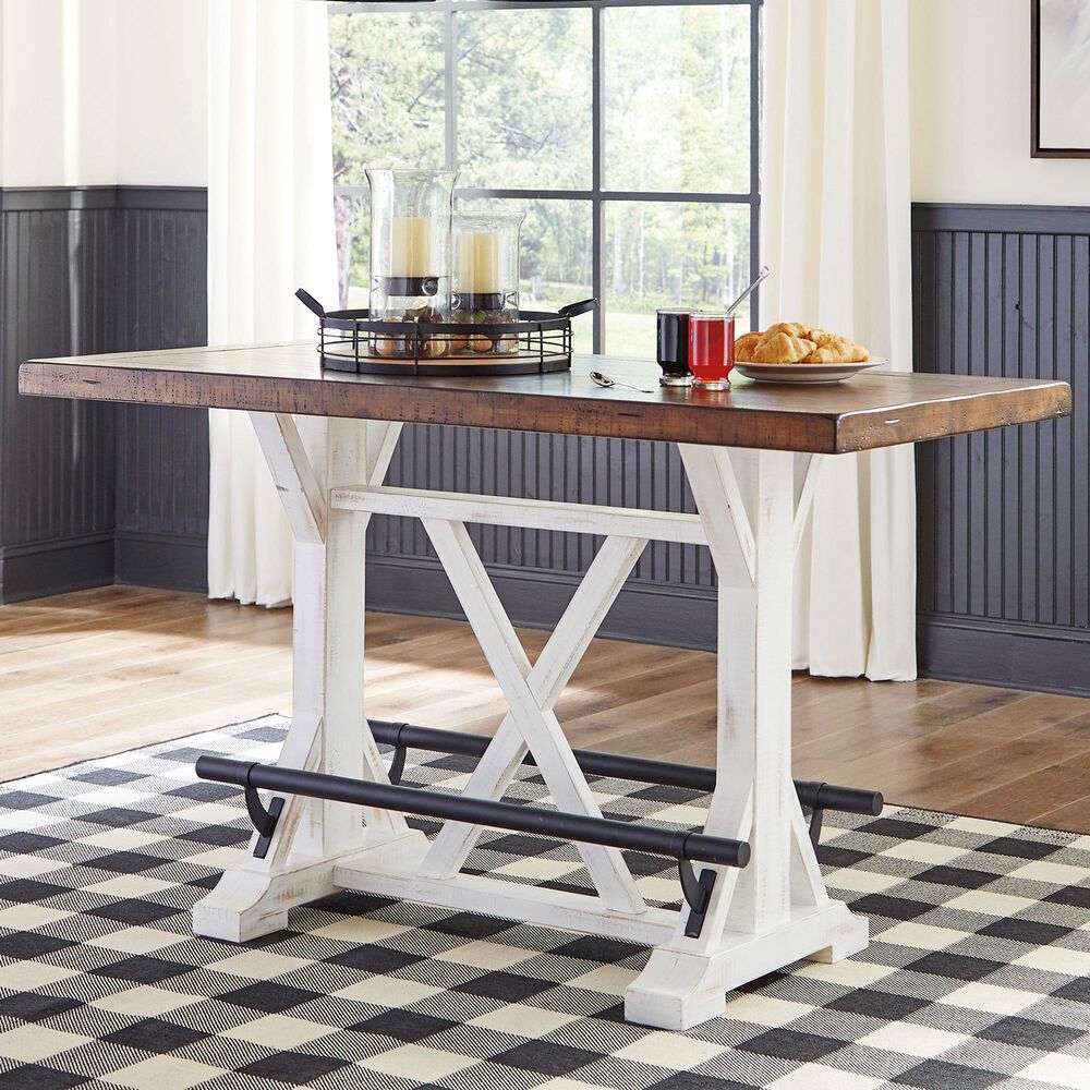 Signature Design by Ashley Valebeck Counter Dining Room Table in Black, White and Brown, , large
