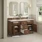 James Martin Vanities Lorelai 60" Double Vanity in Mid-Century Walnut with 3 cm Eternal Marfil Quartz Top, , large